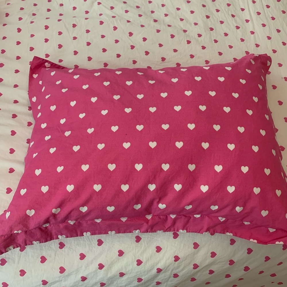 !!!!!Pottery barn kids hearts Duvet and Shams!!!!